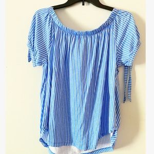 HM blue white striped top